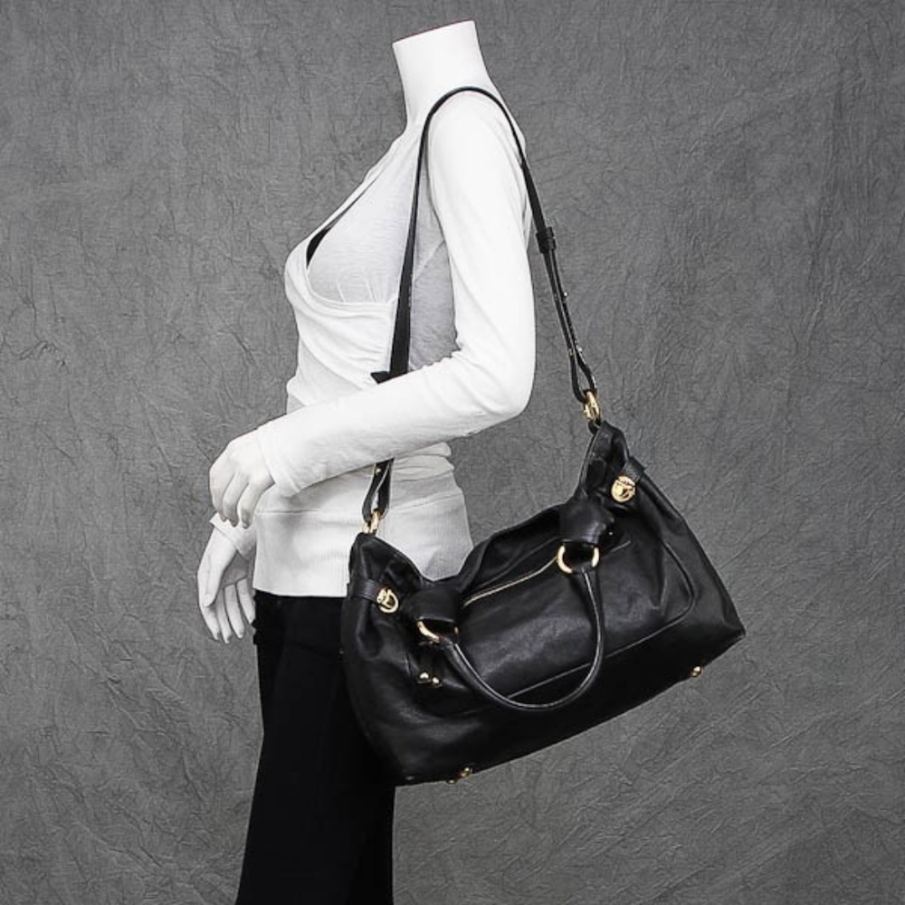 Marc Jacobs black leather East/West Tote.
